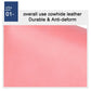 Pink genuine leather RFID zipper storage bag, smooth textured leather close-up