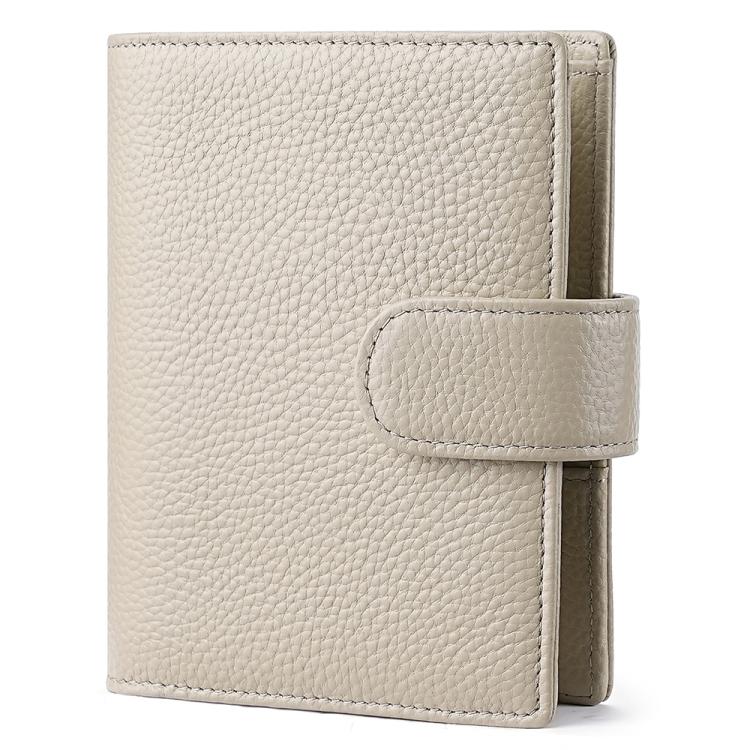 Cream leather-look passport holder with attached notebook cover and side strap