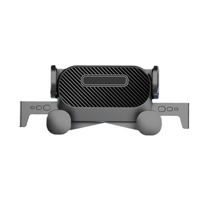 Retractable car phone holder main body with carbon-fiber textured panel and lock slot