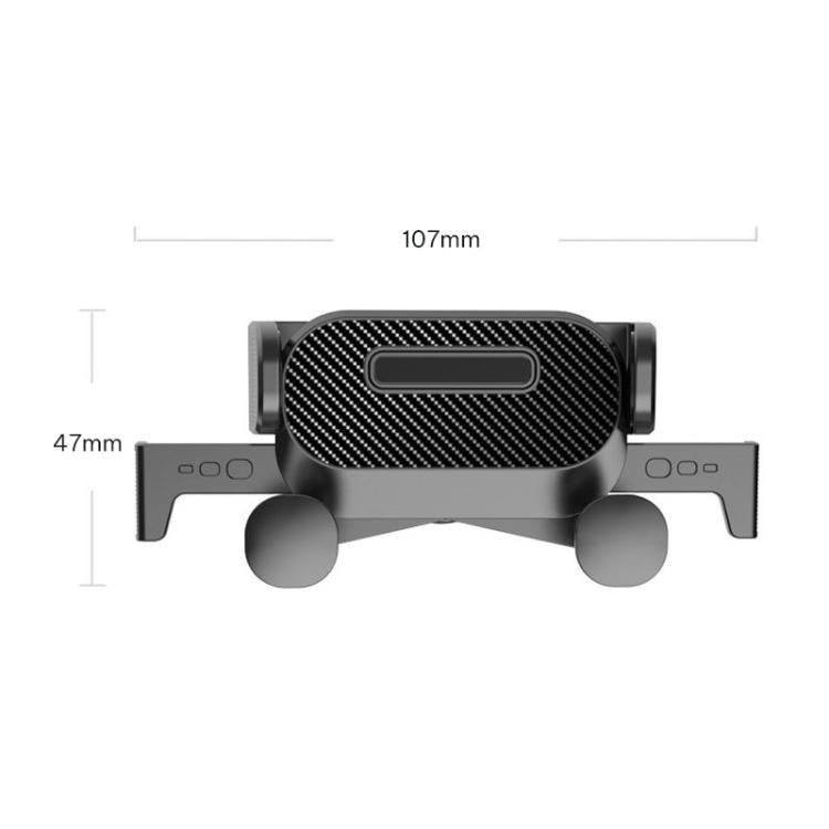 Retractable car phone holder main body with mounting arms and ball-joint base