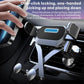One-touch retractable car phone holder with carbon-fiber panel and locking cradle