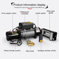 Electric winch with alloy hook, wired remote control, and wireless remote control