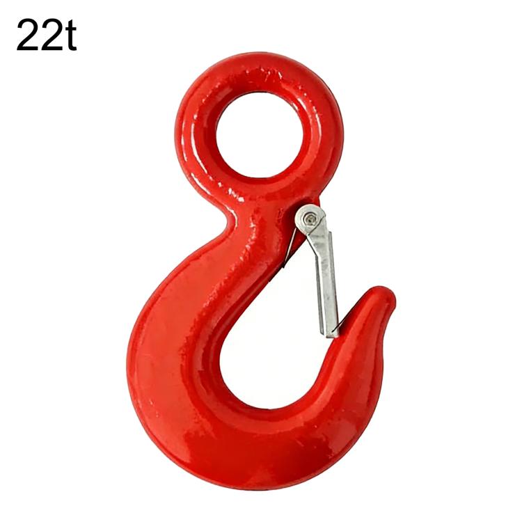 Red alloy steel lifting clevis hook with pin, 22T rated