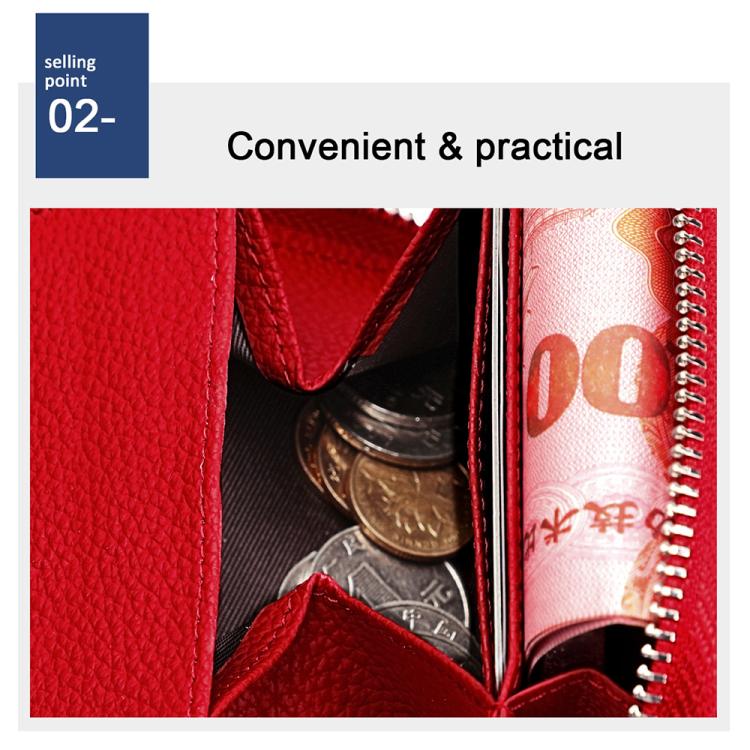 KB301 RFID Anti-theft Genuine Leather Zipper Card Bag