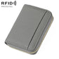 Dark gray ultra-thin RFID anti-theft card bag with zippered edge