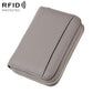 Medium gray ultra-thin RFID anti-theft card bag with zippered edge