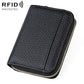 Black ultra-thin RFID anti-theft card bag with zippered edge
