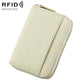 Light gray ultra-thin RFID anti-theft card bag with zippered edge