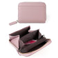 Light pink RFID anti-theft card bag, zippered wallet with card slots and wrist strap