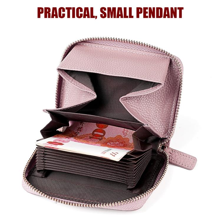 Light pink RFID anti-theft card bag opened to show card slots