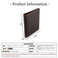 Brown leather RFID card ID wallet, closed front with stitched trim and slim profile.