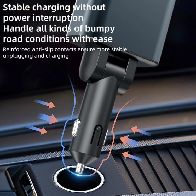 F9 Car MP3 Bluetooth Player Fast Charger with Retractable Cable, F9 with Retractable Cable