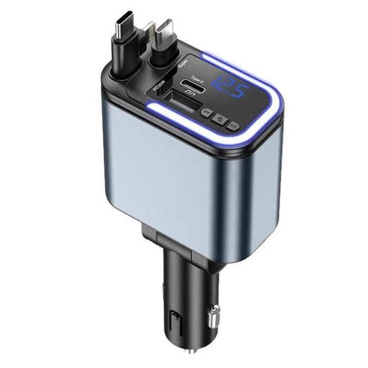 F9 Car MP3 Bluetooth Player Fast Charger with Retractable Cable, F9 with Retractable Cable