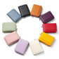 Mini leather zipper card bag set in multiple colors, small square style