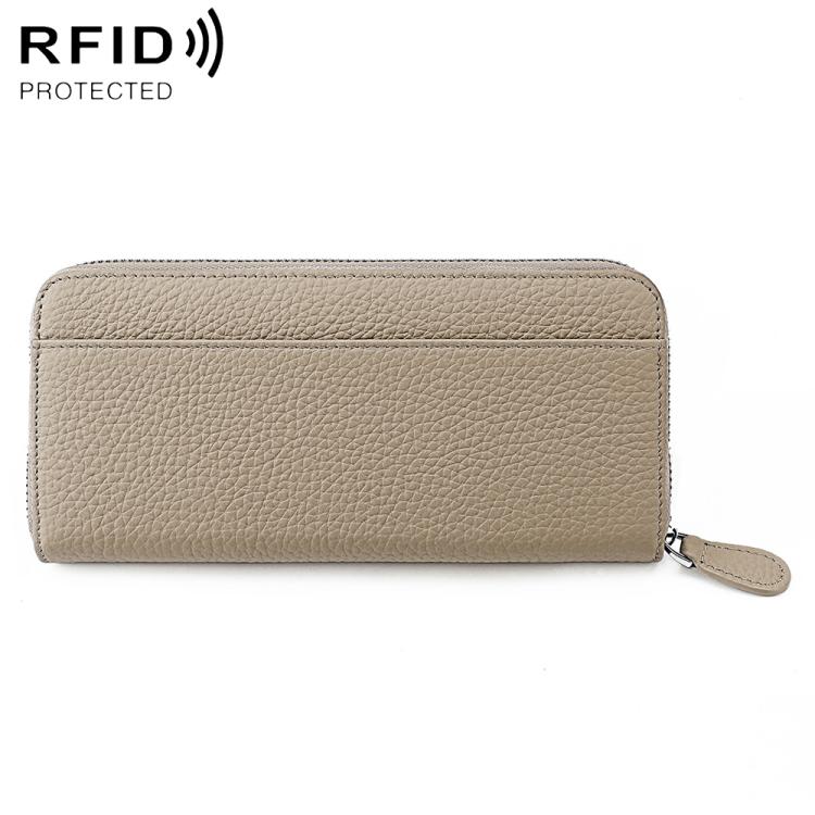Beige leather accordion zipper coin purse with wrist strap