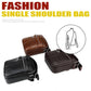 Genuine leather crossbody shoulder bags in brown and black, compact single-strap style