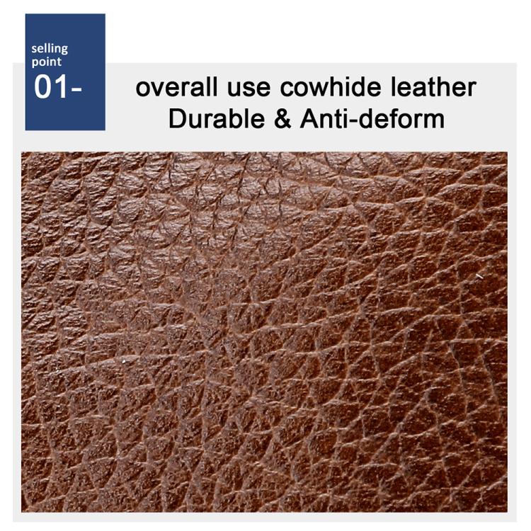 Brown leather grain close-up for a genuine leather crossbody bag