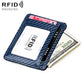 Carbon fiber RFID anti-theft card bag wallet, blue with credit card window and cards