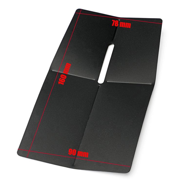 Black RFID anti-theft card holder with size markings: 78mm, 160mm, 90mm