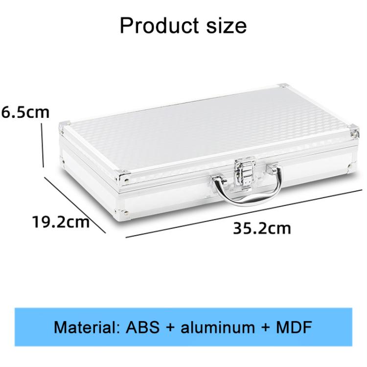 Aluminum key lock storage case, XS size, silver with handle and corner latches