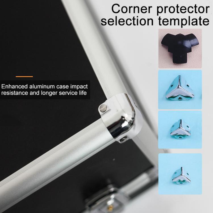 Aluminum key lock storage box corner with reinforced protector and silver frame