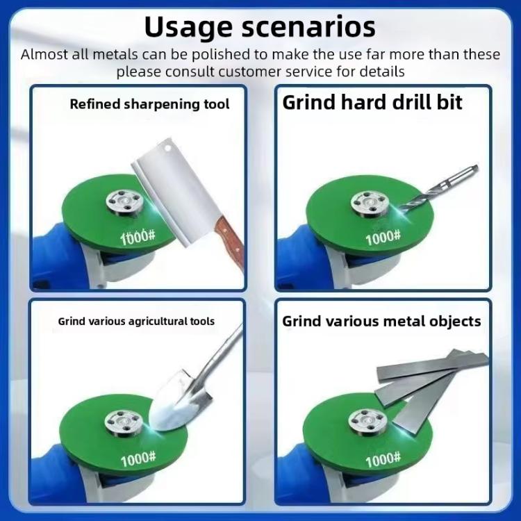 Green abrasive grinding and polishing disc set for angle grinder tools