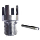 Integrated thread cutting tool with dual cutting teeth and attached straight handle pin