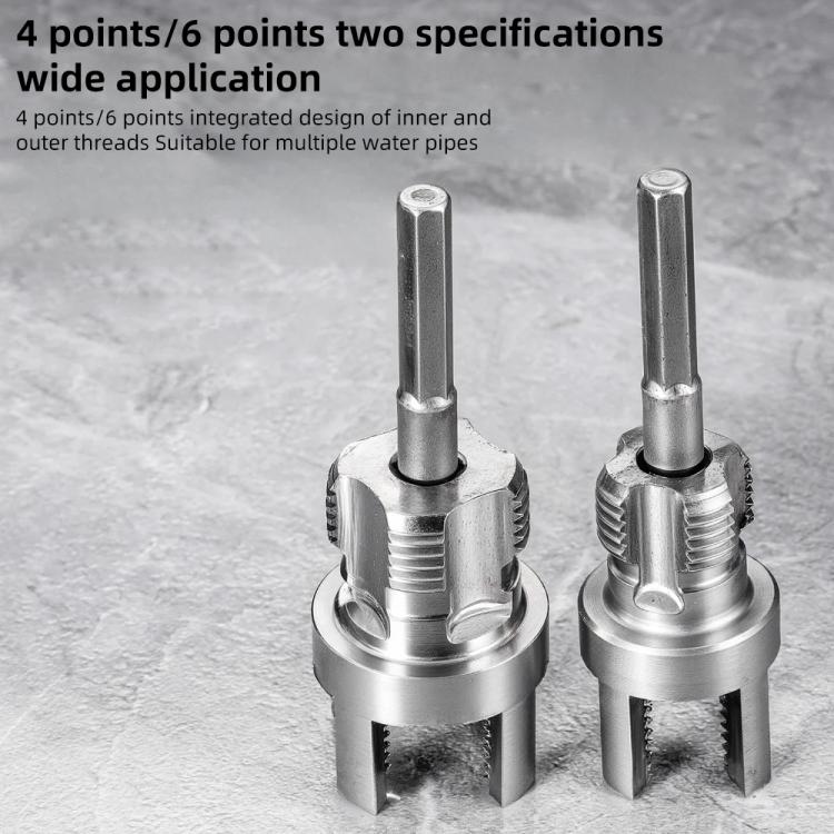 Two integrated thread cutting tools with silver metal bodies and flanged bases