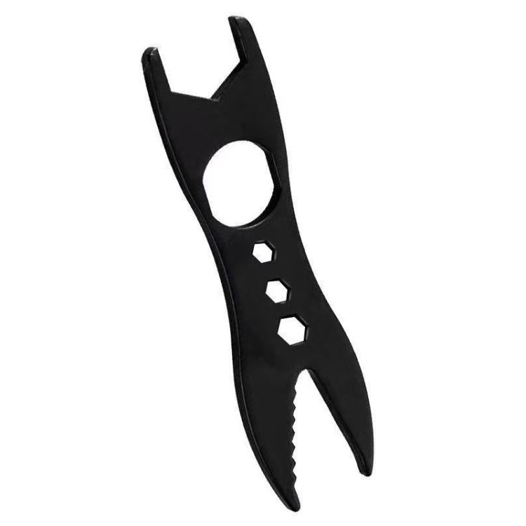 Black double-head quick wrench with hex socket openings and grip notches