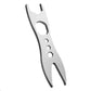 Silver double-head quick wrench with hex socket openings and serrated jaw