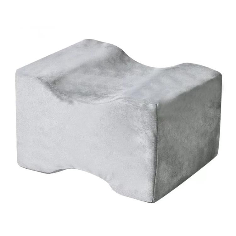 Gray side-lying knee support pad pillow, wedge knee cushion with curved top