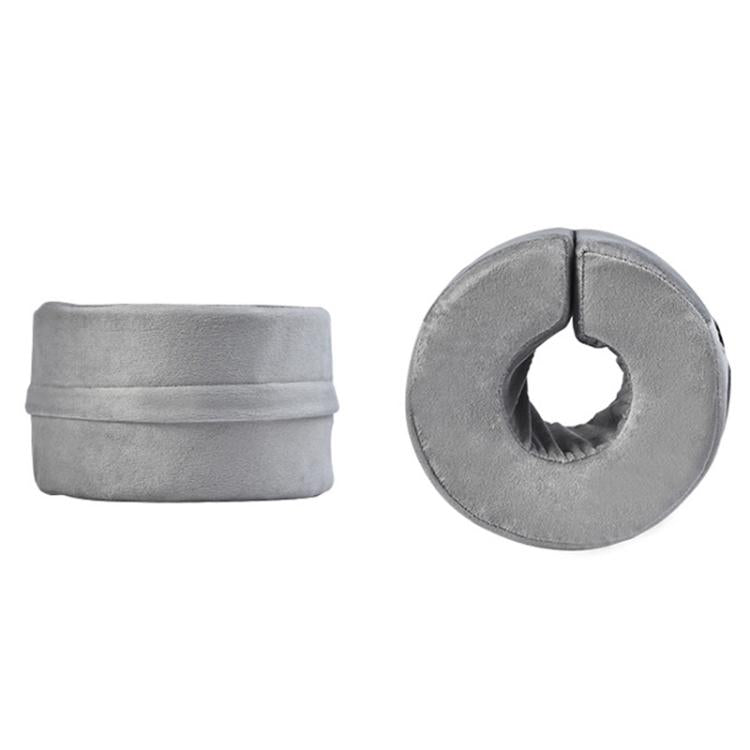 Gray ankle ring position cushion, shown front and side views