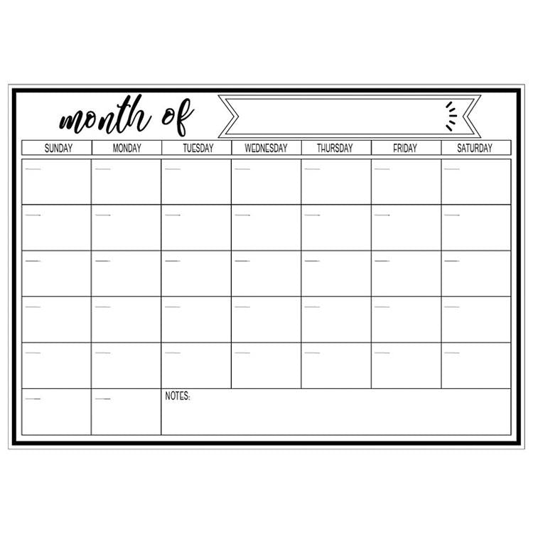 Monthly Plan Magnetic Refrigerator Message Board, 21x28cm, 42x29.7cm