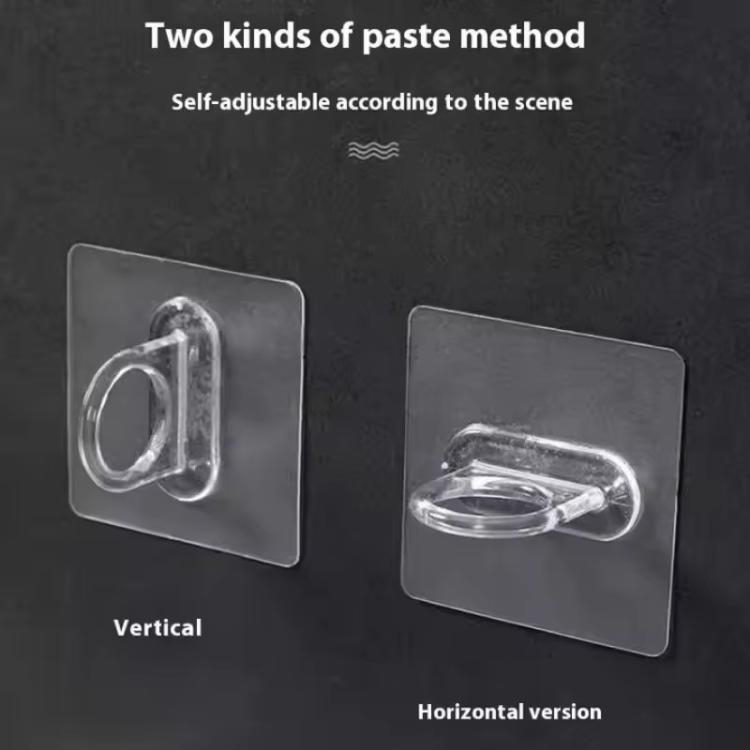 Transparent self-adhesive round hooks for vertical and horizontal mounting