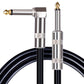 6.35mm audio cable with gold straight plug and silver elbow plug, black cable loop