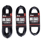 Three black 6.35mm instrument audio cables with gold plugs, packaged