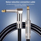6.35mm audio cable with gold plugs and silver metal connectors on black cord