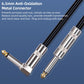 6.5mm metal connector cable ends with gold plugs and silver housing, black cord