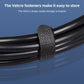 Black 6.35mm audio cable bundle secured with a fabric Velcro strap
