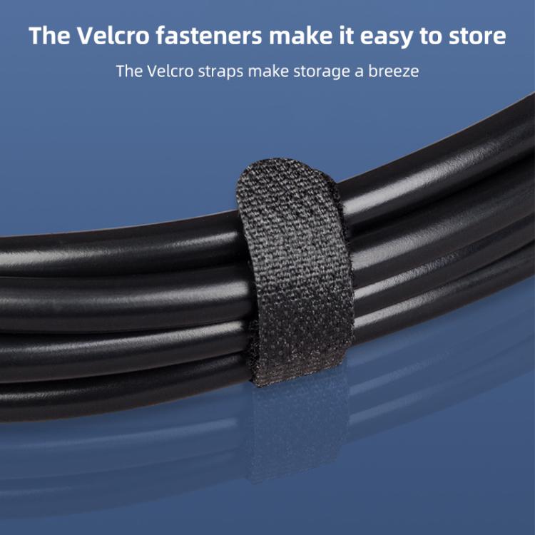 Black 6.35mm audio cable bundle secured with a fabric Velcro strap
