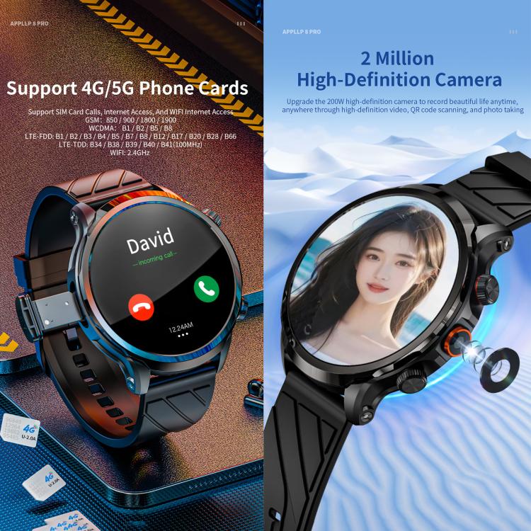 LOKMAT APPLLP 8 Pro smartwatch showing a call screen and camera display