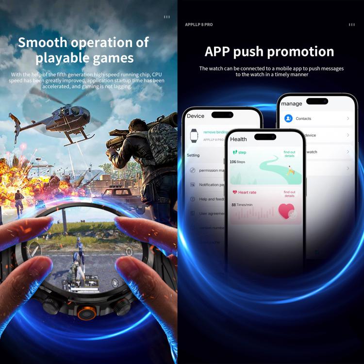 LOKMAT APPLLP 8 Pro smartwatch gaming and app notification features