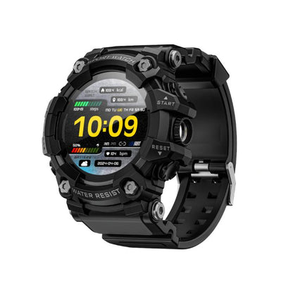 LOKMAT ATTACK T rugged smartwatch in black with a digital display and silicone strap