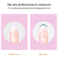 Nail polishing before-and-after diagram after sanding sponge use