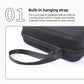 Kalimba bag showing built-in hanging carry strap attached near the zipper