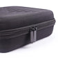 Zipper detail on dark kalimba bag with metal pull and protective fabric edging