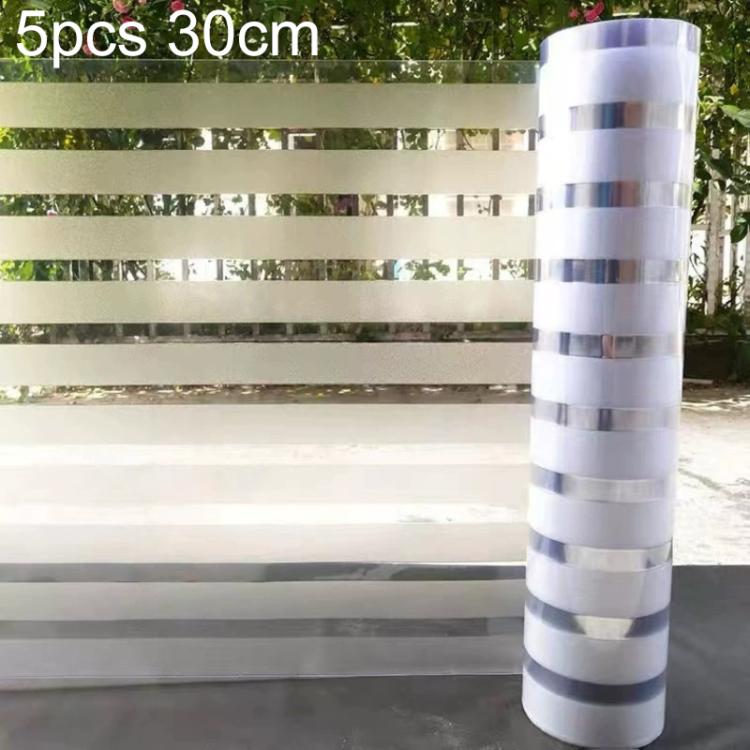 Large-striped frosted privacy glass sticker roll, 30cm x 1m