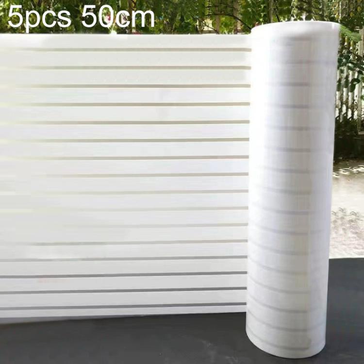 White-striped frosted privacy glass sticker roll, 50cm x 1m