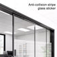 Striped frosted glass anti-collision sticker on office door windows