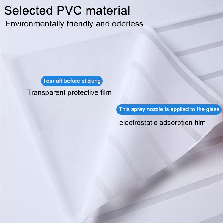 Frosted striped privacy glass sticker film with clear protective backing sheet